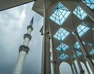 雪兰莪--马来西亚彩色的清真寺庙